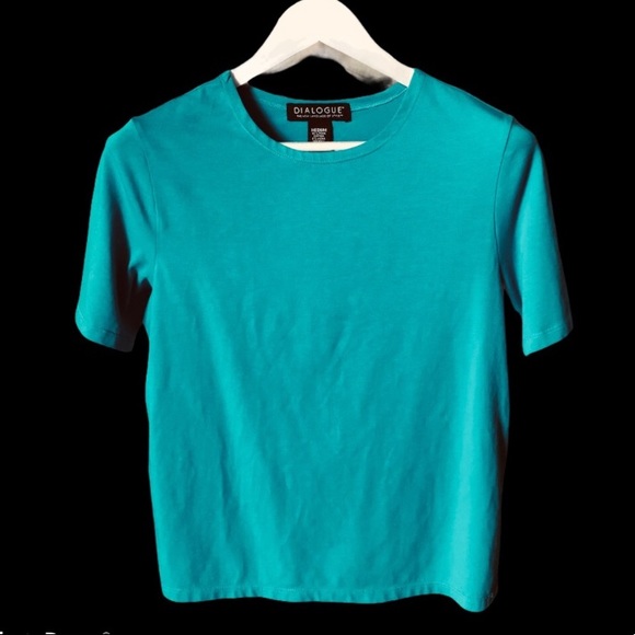 Nice Shirt Vintage Green Y2K Pima Cotton Top Dialogue Pullover Short Sleeve M - Picture 5 of 9